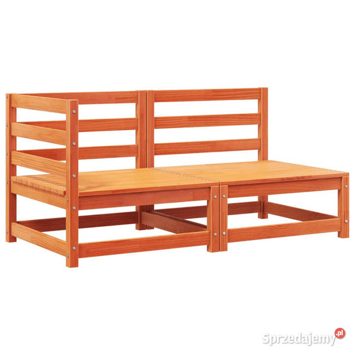 2osobowa sofa ogrodowa z poduszkami woskowy brąz