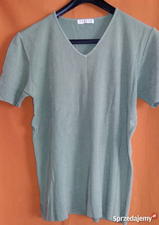Zielona bluzka w serekKrótki rękawM Łódź