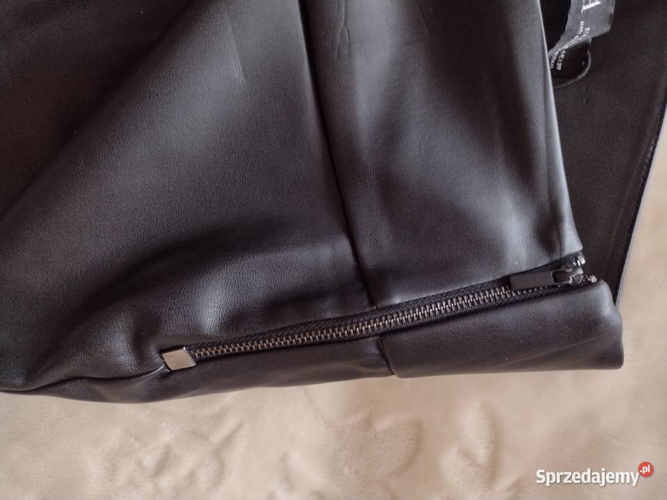 40L ZARASkórzane legginsy spodnie rurki z czarny Spodnie Kraków