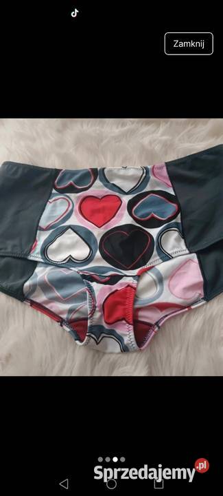 Majtki stroju kąpielowego w serca kolorowe podkarpackie