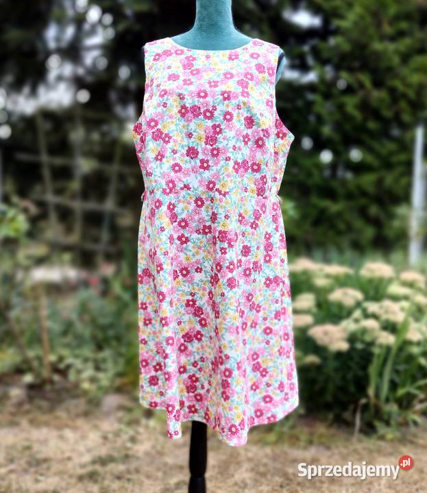 Kolorowa sukienka FF 50 5XL plus size midi