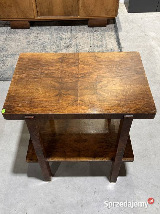 Stolik kawowy pomocniczy art deco orzech 72cm dolnośląskie Wrocław