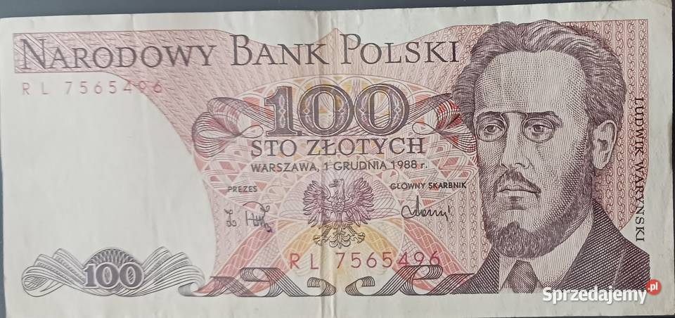 100 złotych 1XII1988 seria RL