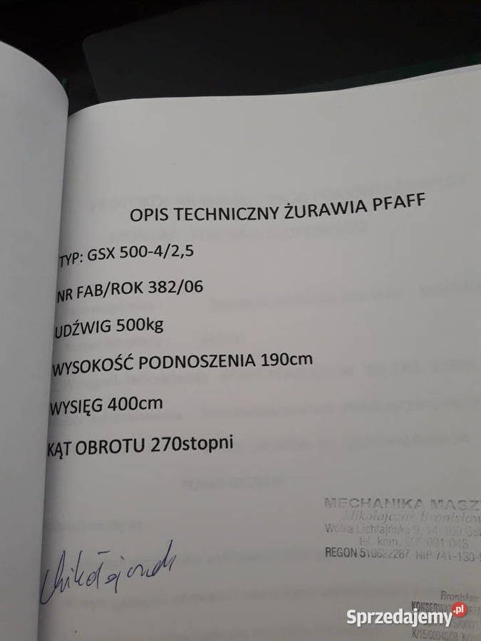 Żuraw slupowy obrotowy 500 solidny sprzedam