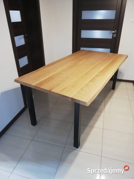 Stół dębowy metalowe nogi LOFT płozy 90 x 160 Stara Kakawa