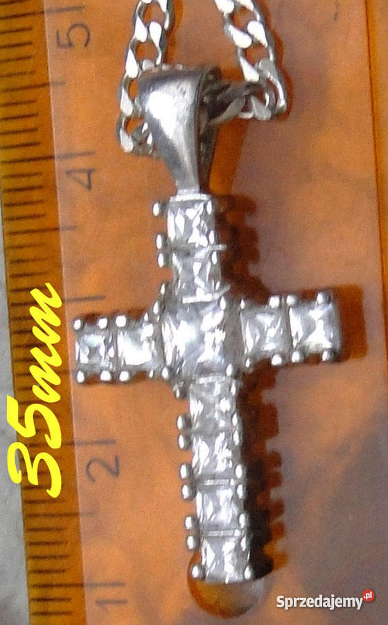 ŁAŃCUSZEK z krzyżykiem srebrny 925 Sosnowiec
