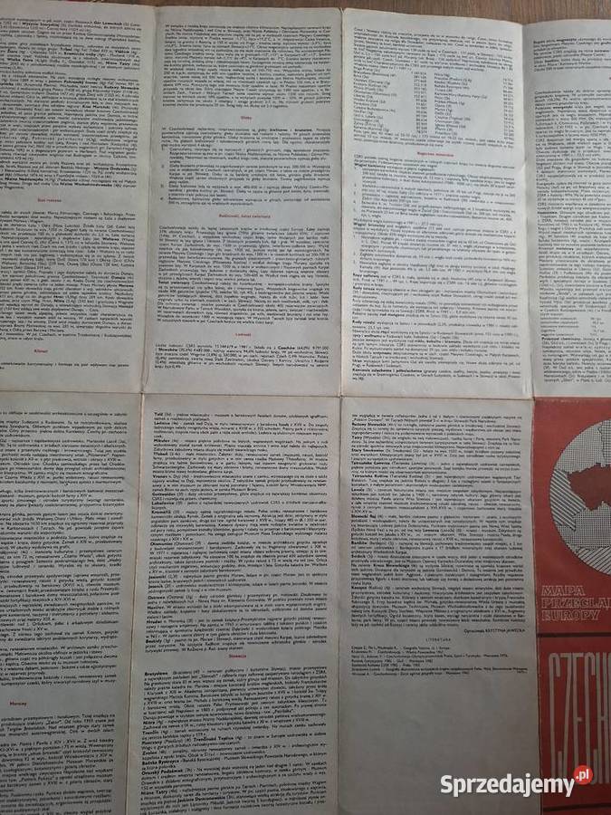 Czechosłowacja mapa przeglądowa 11000 000 Kraków sprzedam