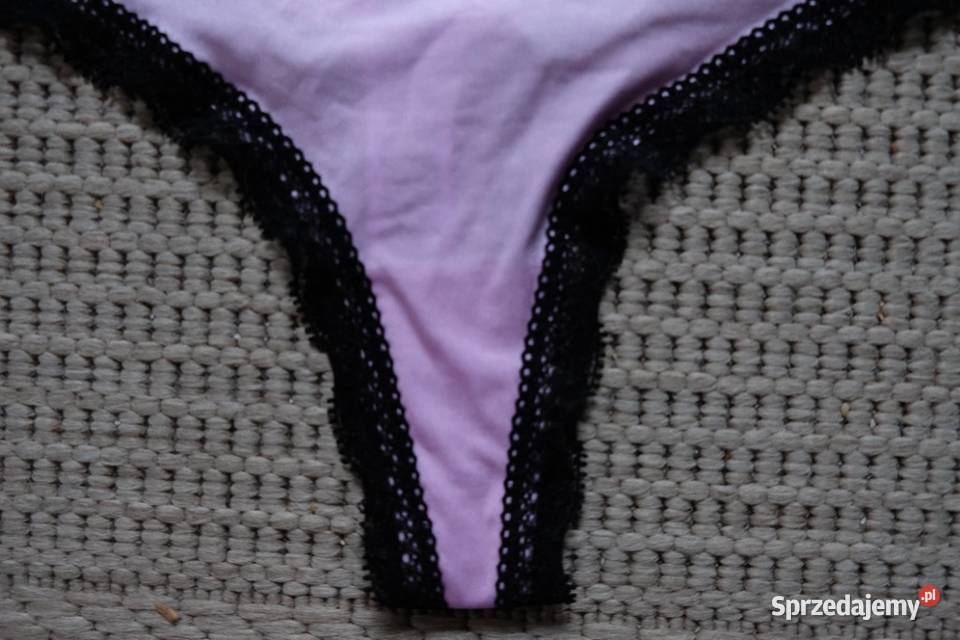 pudrowy satynowa koronkowe koronka stringi sprzedam