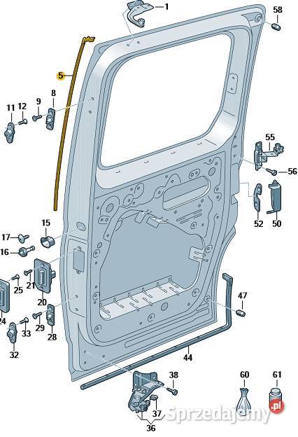 2K7843612E 5AP CADDY uszczelka drzwi przesuwnych osobowe Rożnów