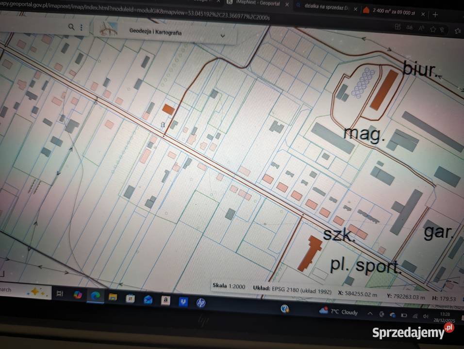 Dobrzyniówka 2400 m sprzedam zamienie 120m