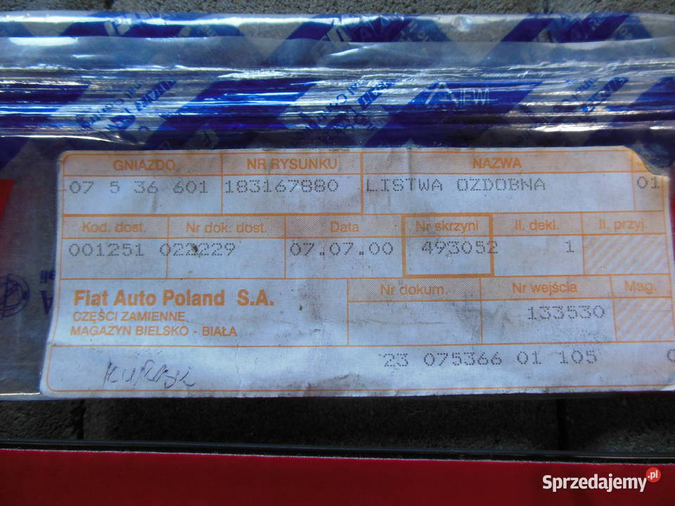 LISTWA PARACOLPI PRZEDNIA FIAT PUNTO 5P CULT Kozy