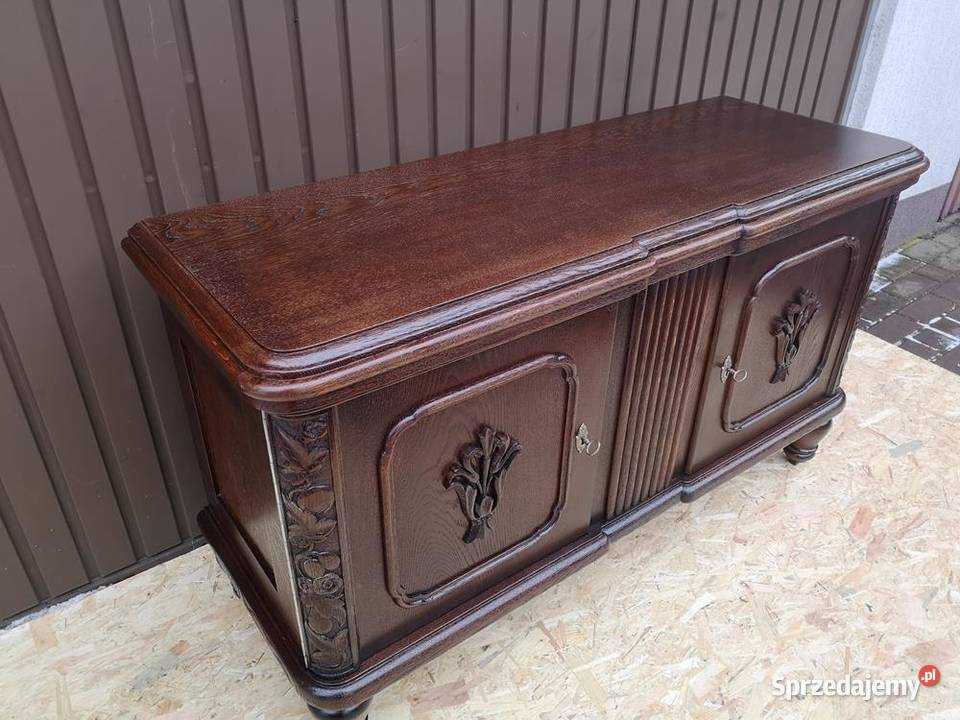 Komoda Niska RTV Dębowa Zgrabna Stara Antyk Swarzędz sprzedam
