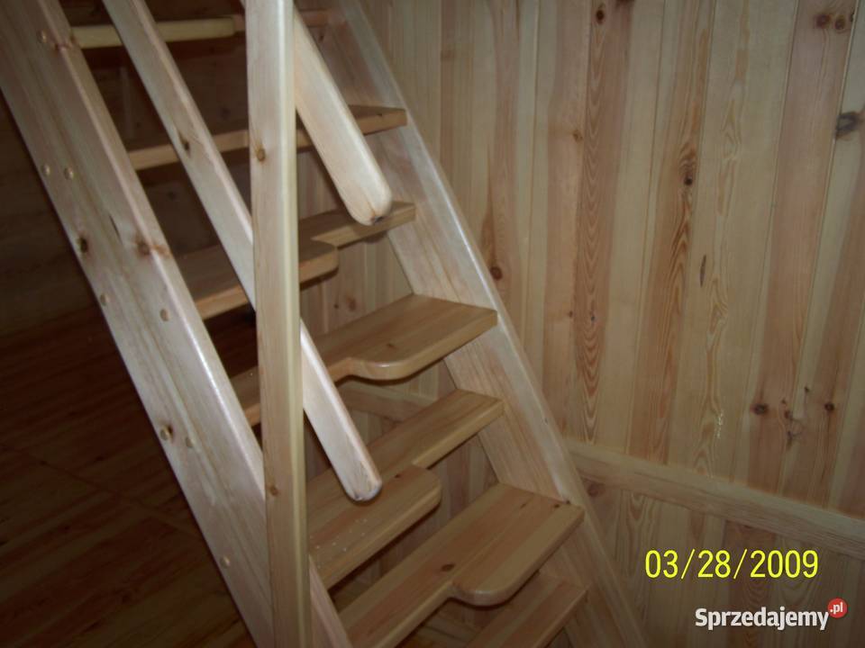 SCHODY KACZE na wysokość 300 szer80 drewniane z Podłogi i schody