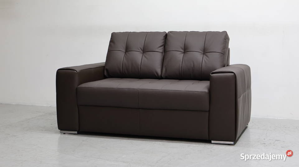 2 osobowa sofa kanapa brązowa SKÓRA naturalna Poznań