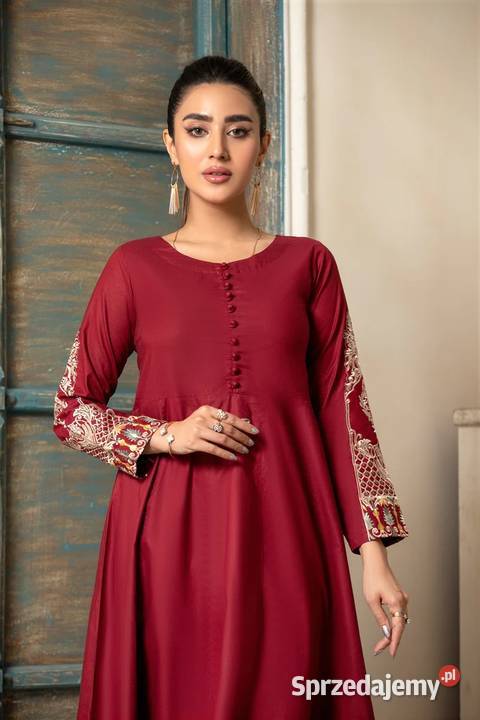 Orientalna tunika sukienka czerwona M 38 bawełna Spódnice i sukienki zachodniopomorskie