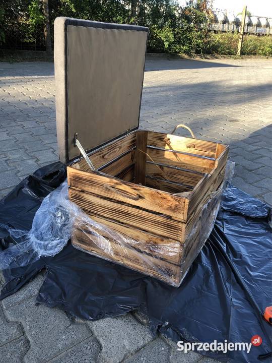 Drewniana skrzynia ze schowkiem i siedziskiem Poznań sprzedam