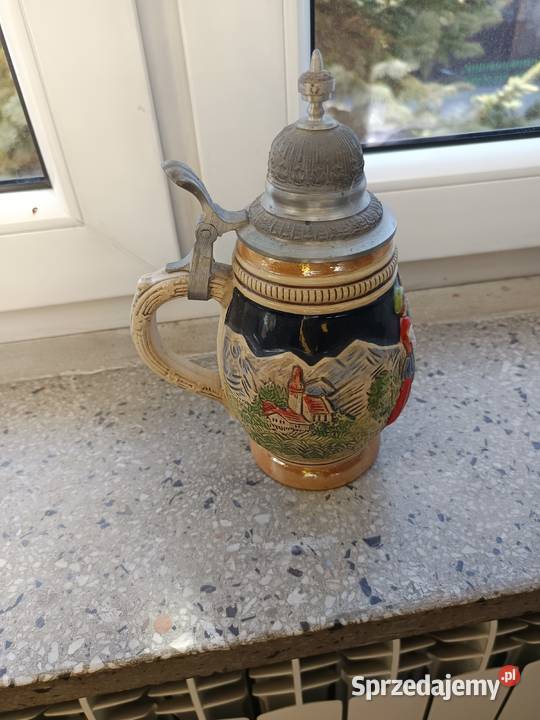 Stary kufel niemiecki na piwo z PRL Jasło