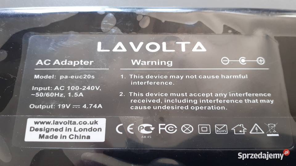 Oryginalny Zasilacz LAVOLTA PAEUC20s zasilacze Akcesoria (Laptop/PC) Szczecinek