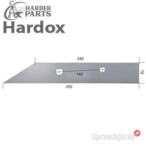 Płoza krótka HARDOX BKG8P k części do pługa Suwałki