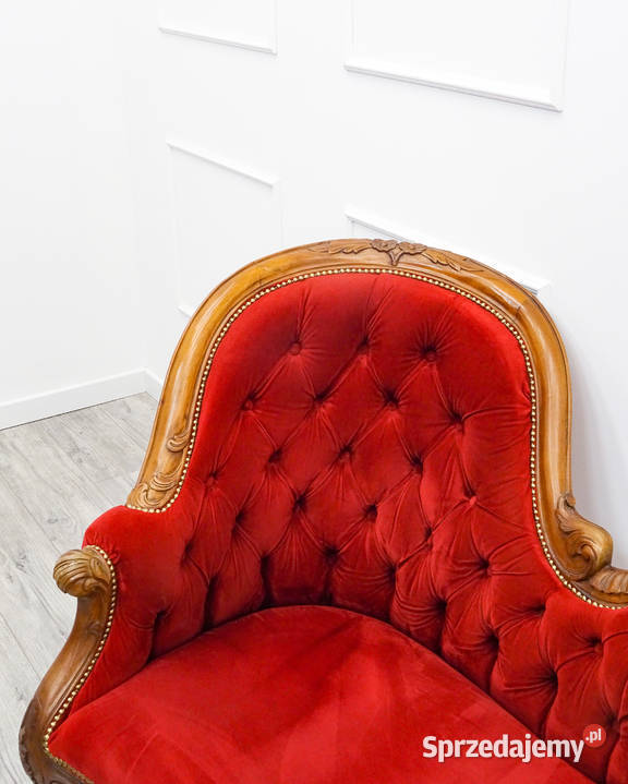 Bordowy SZEZLONG LUDWIK stylowa SOFA Kalisz