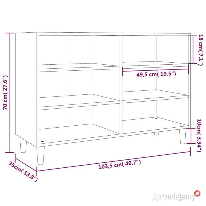 Szafka brązowy dąb 1035x35x70 WM813184 Warszawa
