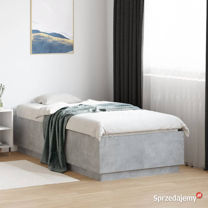 Rama łóżka z LED szarość betonu 75x190 WM3209670 193cm Łóżka Warszawa sprzedam