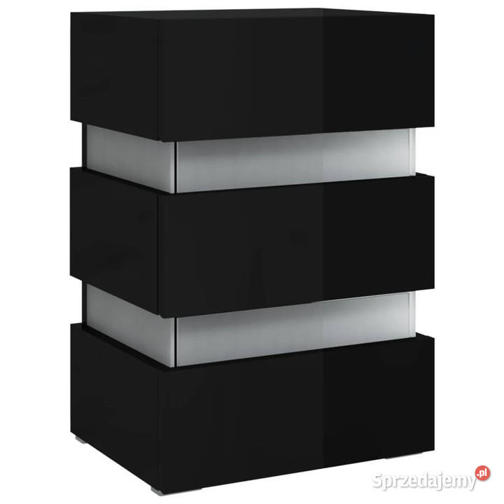 Szafka nocna z LED wysoki połysk czarna 45x35x67 Warszawa