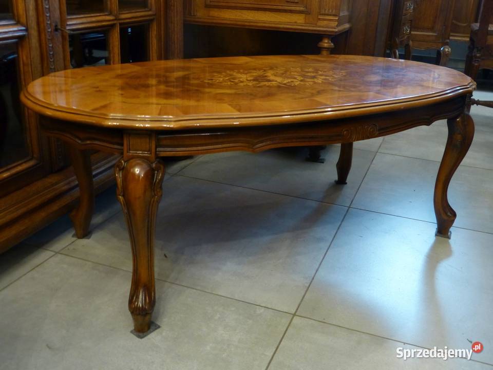 Wspaniały intarsjowany stolik ludwikowskisklep śląskie Dąbrowa Górnicza