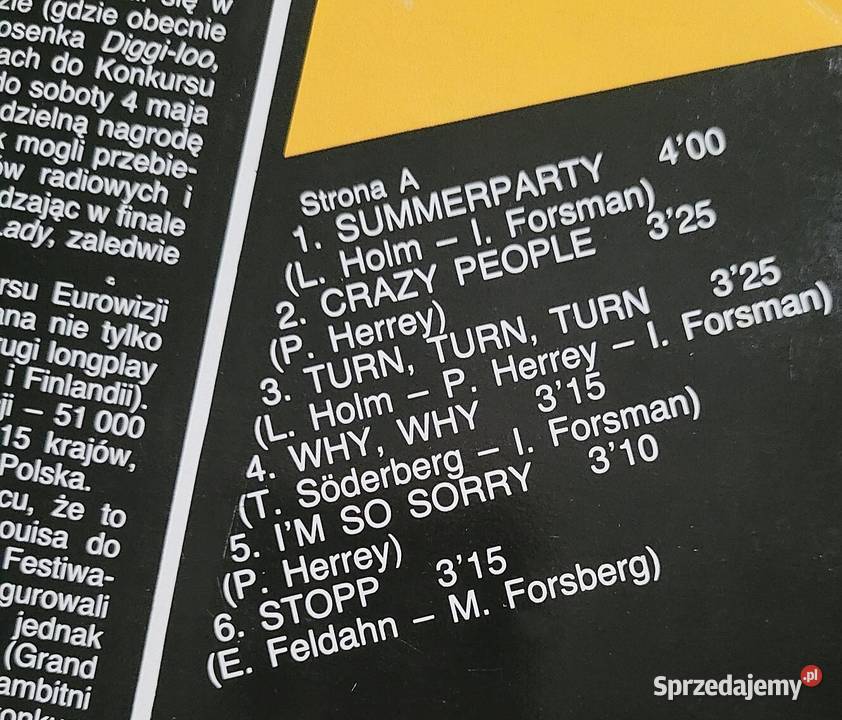 Herreys Grand Prix Eurovision 84 Sopot 85 płyta Chełmno