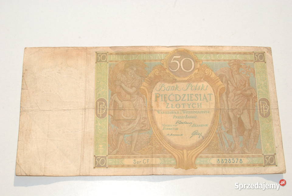 Stary banknot 50 złotych 1929 antyk unikat śląskie Cieszyn
