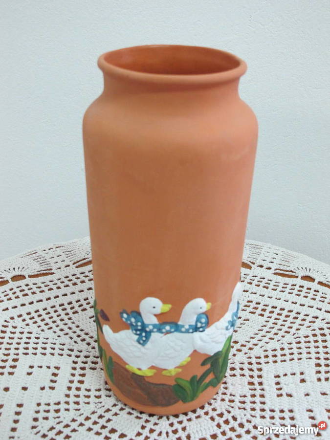 Wazon ceramiczny z motywem gęsi wysokość 25 Olkusz sprzedam
