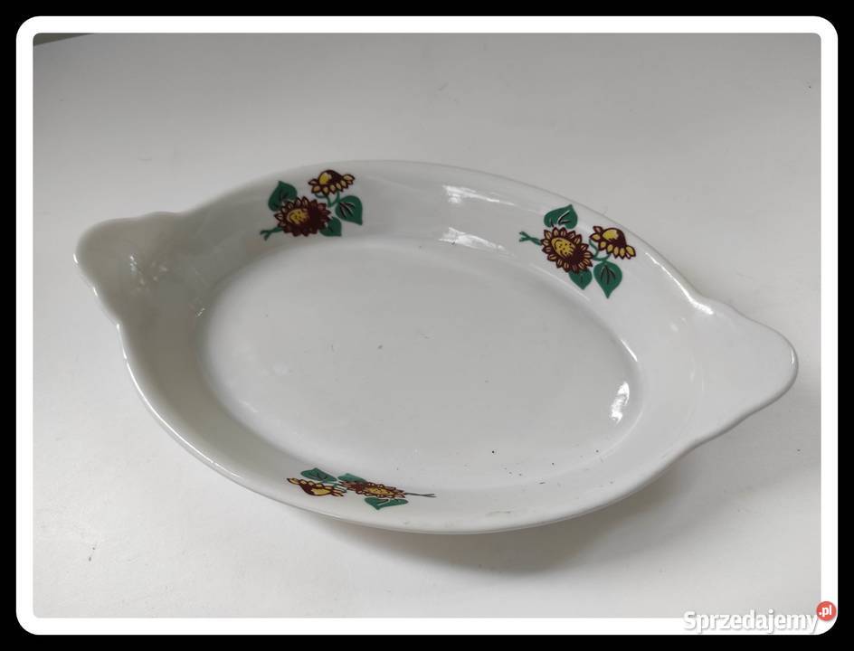 Półmisek w słoneczniki 23 x 13 Lubiana biały Płock