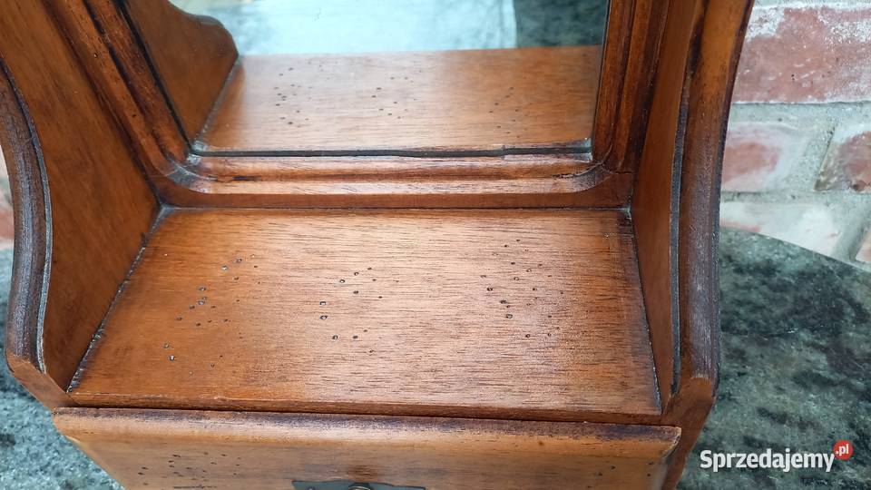 Lustro w drewnianej ramie z szufladką schowkiem Meble Gawroniec sprzedam