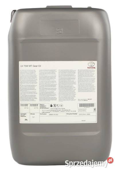 TOYOTA Olej przekladniowy LV 75W 20L 0888581040 Kąty Wrocławskie sprzedam