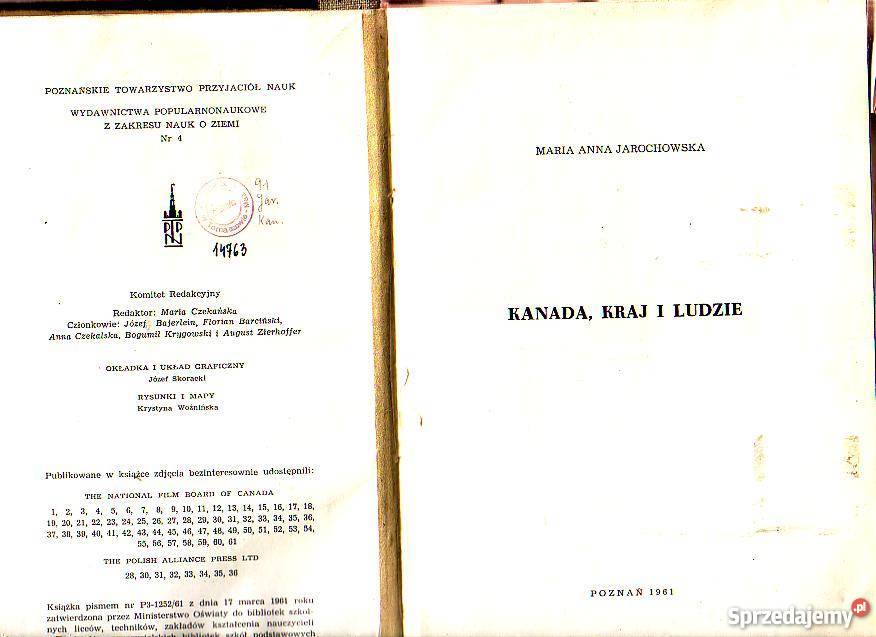 9258 KANADA KRAJ I LUDZIE MARIA ANNA JAROCHOWSKA Czyrna