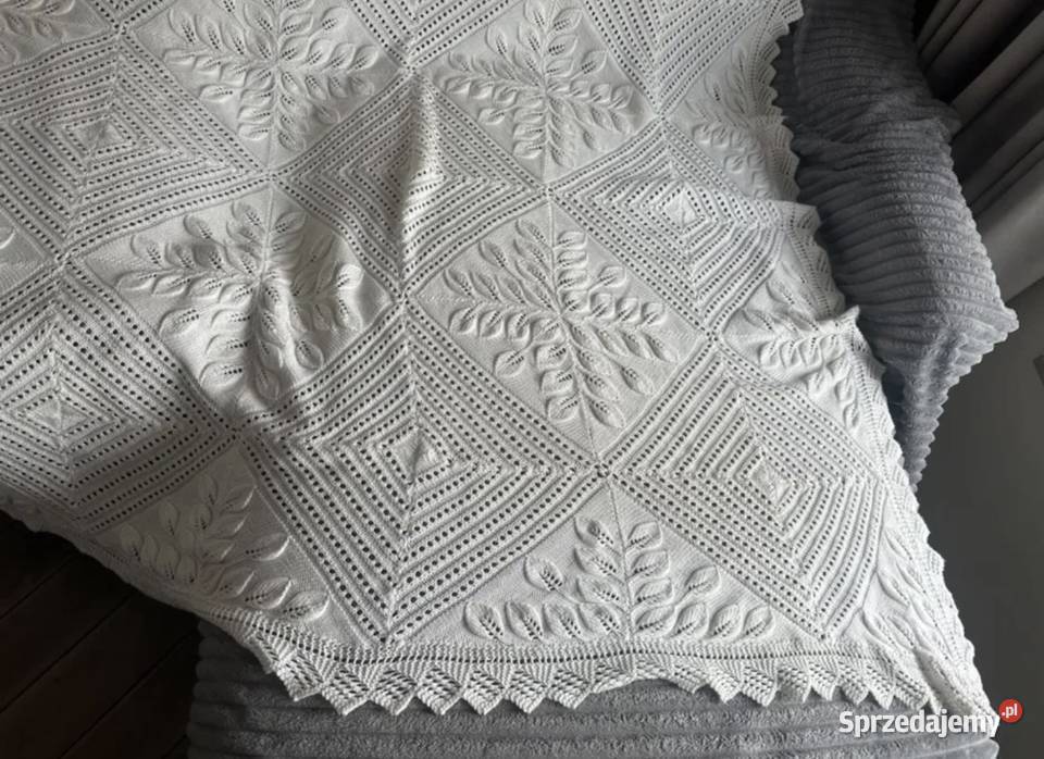 Narzuta Koc Boho na łóżko 160x250 biały Łódź