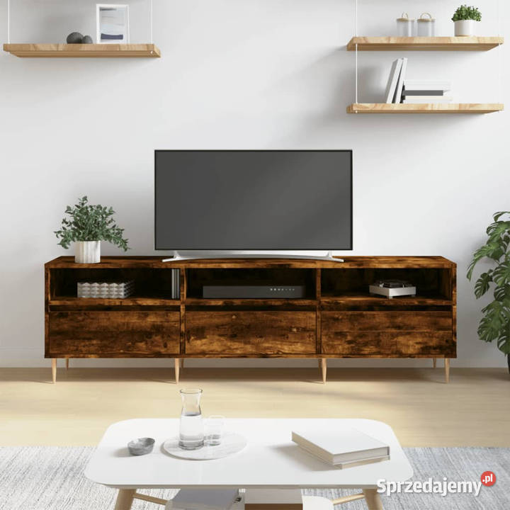 Szafka pod TV przydymiony dąb 150x30x445 mazowieckie Warszawa