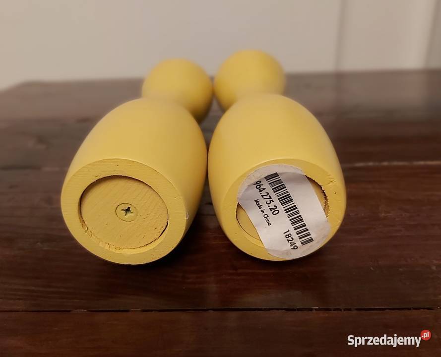 Świeczniki żółte komplet 2 sztuki Dekoracje i ozdoby pomorskie