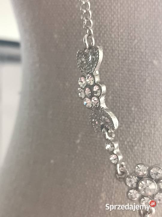 BIŻUTERIA NASZYJNIK kolor srebrny kwiatki z Dla kobiet Zamość