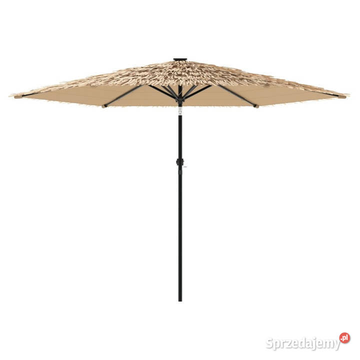Parasol ogrodowy z LED stalowy słupek brązowy sprzedam
