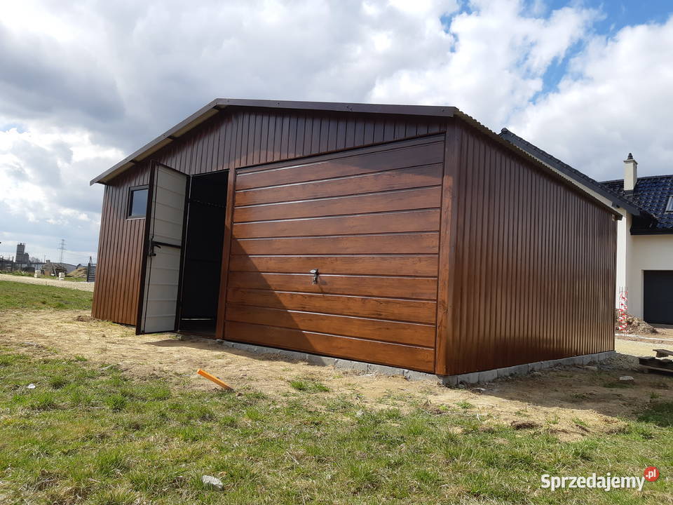 Ładny Garaż Blaszany Drewnopodobny 6x5m Garaże opolskie Nysa