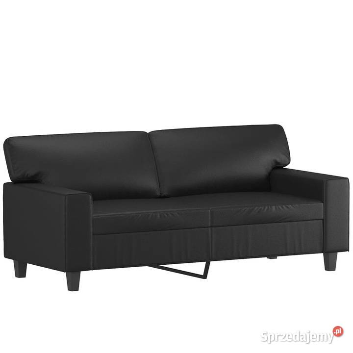 2osobowa sofa z poduszkami czarna 140 sztuczna Warszawa