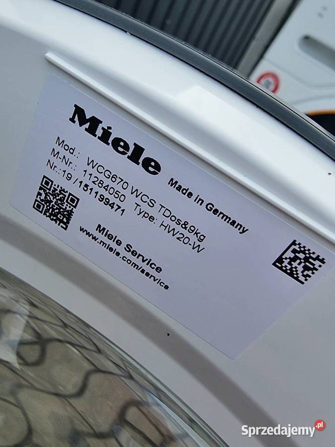 Pralka Miele WCG 670 WCS 9 1400 obr TwinDos Menu Pralki i suszarki Wrocław