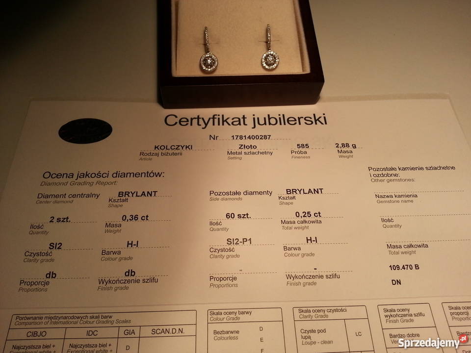 KOLCZYKI Z BIAŁEGO ZŁOTA Z BRYLANTAMI APART Kolczyki Zegarki i Biżuteria Warszawa