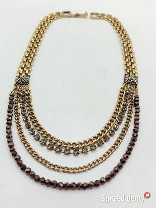 Naszyjnik kolia kolor starego złota Zamość