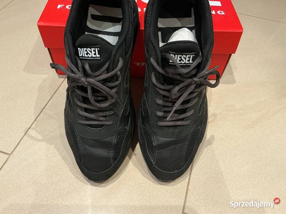 Sneakersy Czarne Męskie DIESEL 45 Nowe Nowa Sól