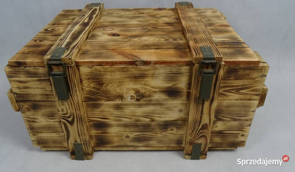 Skrzynia wojskowa drewniana opalana 87x40x20 pomorskie Tczew