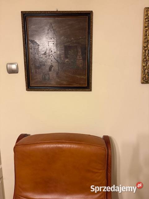 Obraz stary z czasów PRL lata60te antyk w ramie Częstochowa