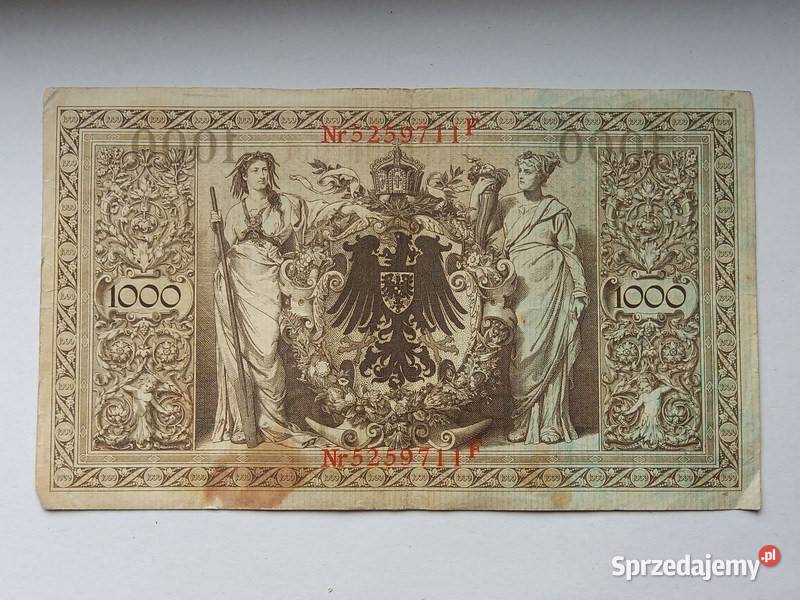 Banknot 1000 marek Niemieckich 1910 r Koszalin sprzedam