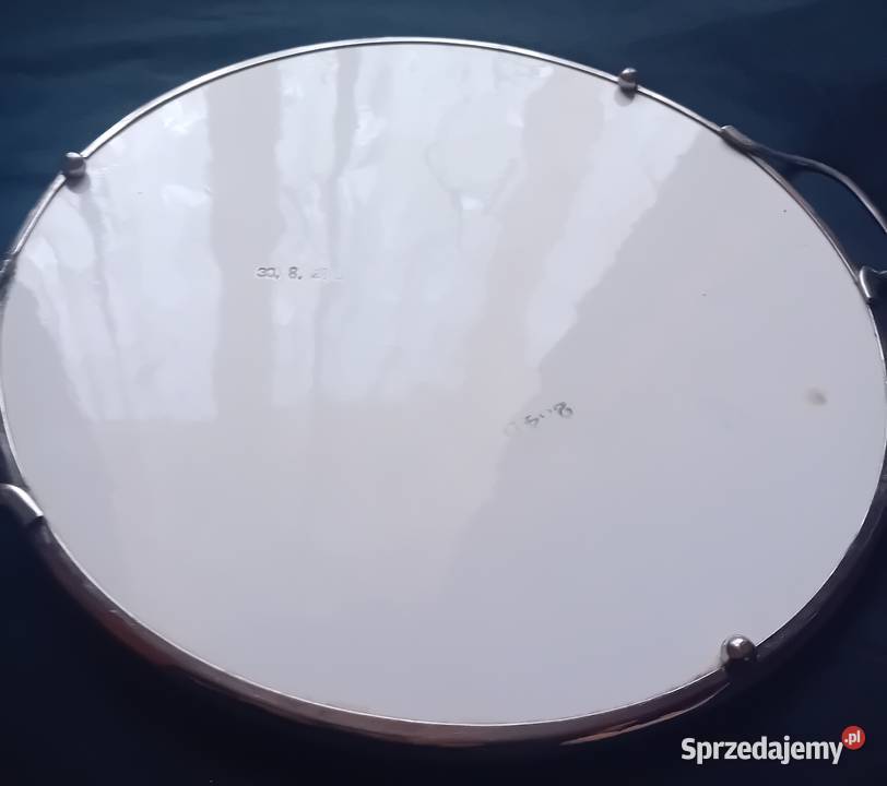 Fajansowa petera art deco w metalowym okuciu Porcelana i szkło wielkopolskie